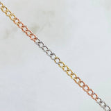 Cadena Cubana 4.1gr / 23 1/2 in / Tres Oros 14K Italy