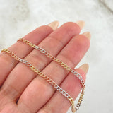 Cadena Cubana 4gr / 23 1/2 in / Tres Oros 14K Italy ©