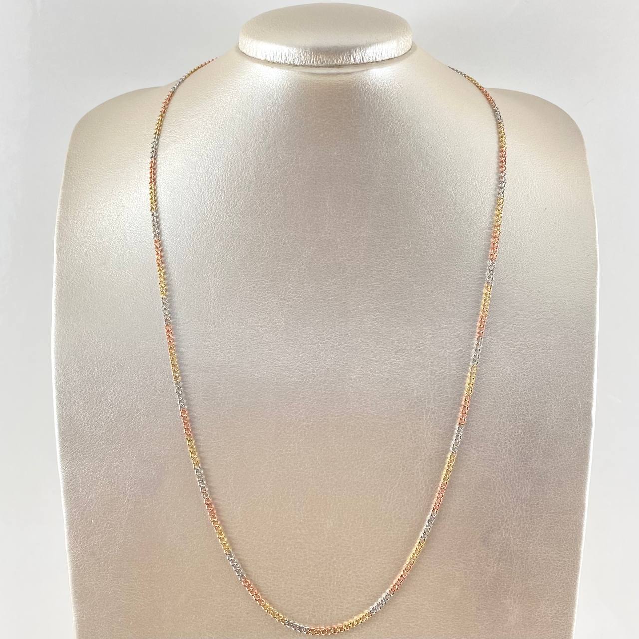 Cadena Cubana 4gr / 23 1/2 in / Tres Oros 14K Italy ©