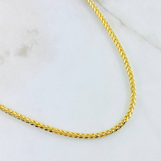 Cadena Franco 8.2gr / 25 1/2 in / Oro Amarillo 14K Italy *