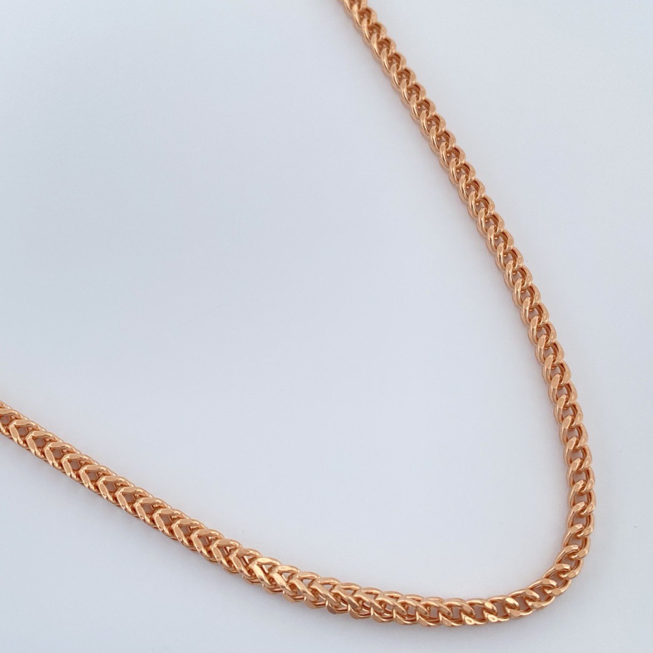 Cadena Franco 8.75gr / 23 1/2 in / 2.1mm Oro Rosa +3 18K &