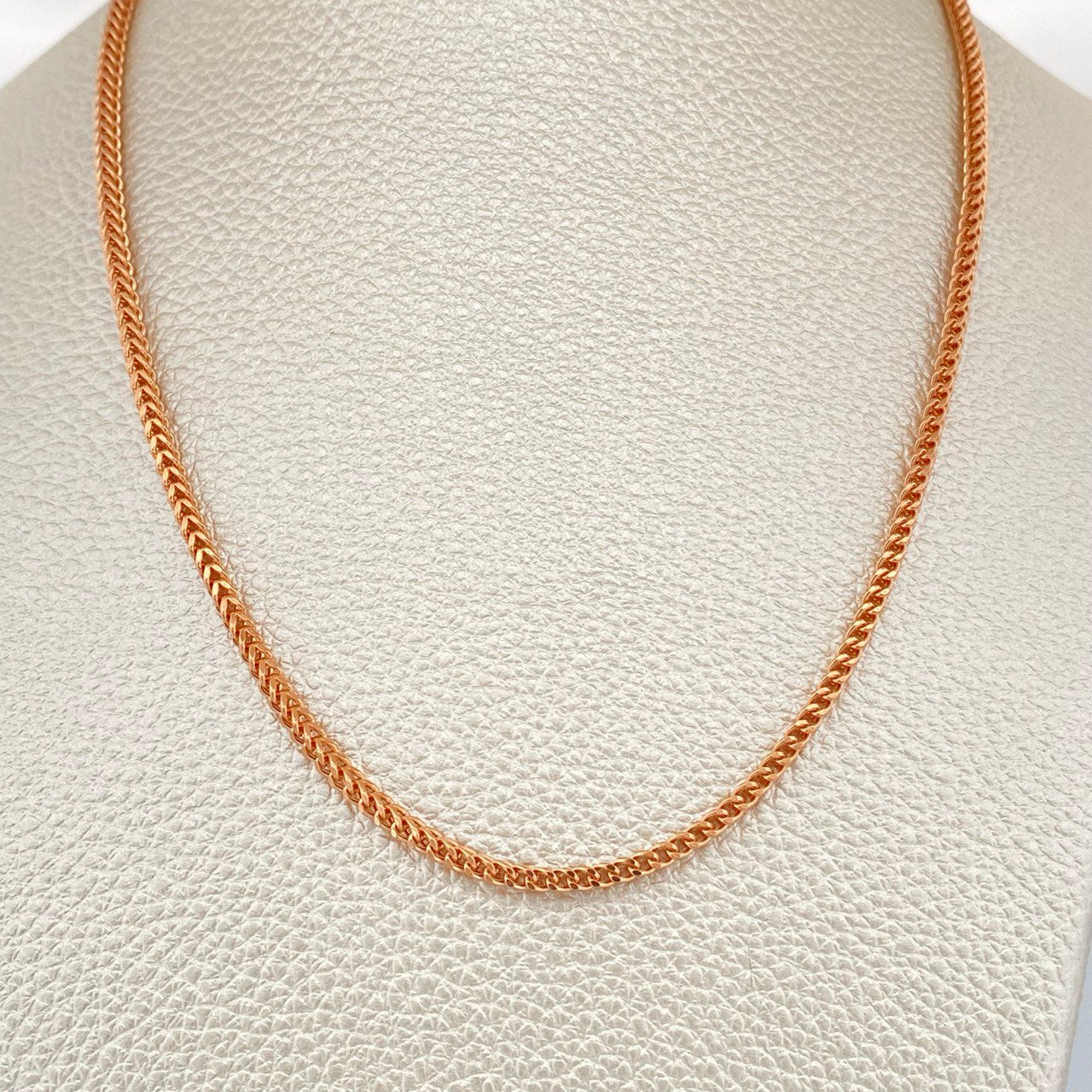 Cadena Franco 8.75gr / 23 1/2 in / 2.1mm Oro Rosa +3 18K &