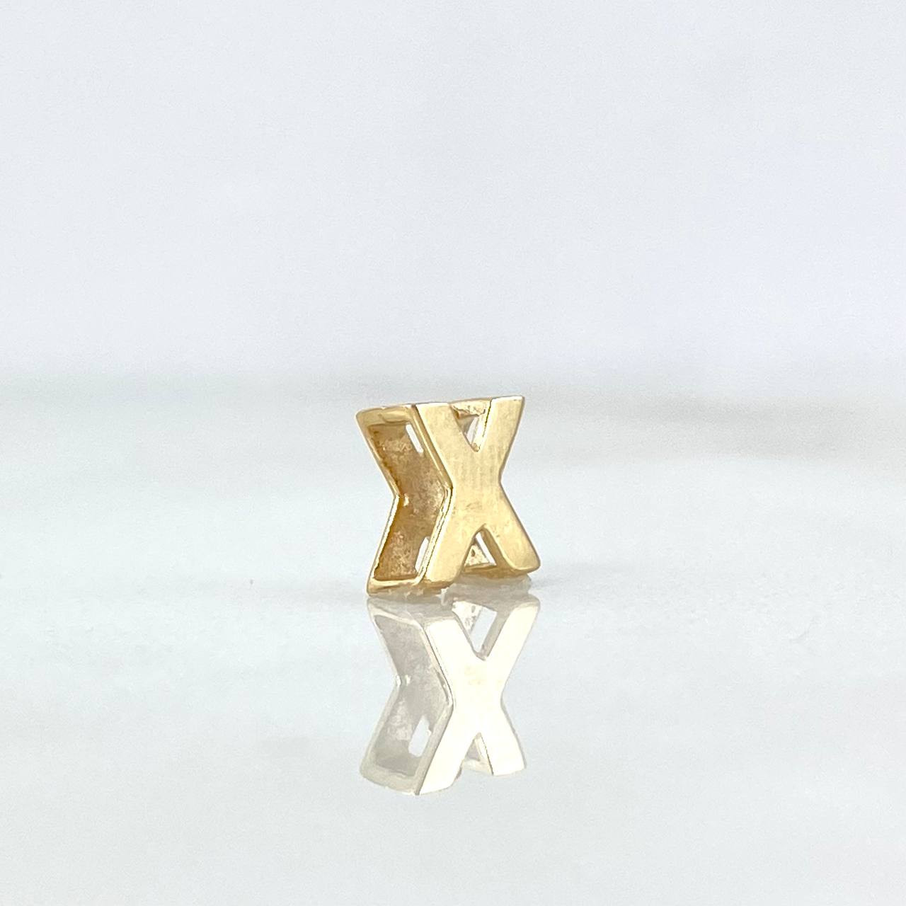 Charm Letter X 0.3gr / 0.5cm / Yellow Gold Drum