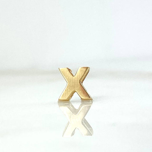 Herraje Letra X 0.3gr / 1/4 in / Oro Amarillo 18K