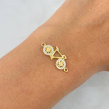 Charm Bicycle 1gr / 2.3cm / White Zircons Yellow Gold