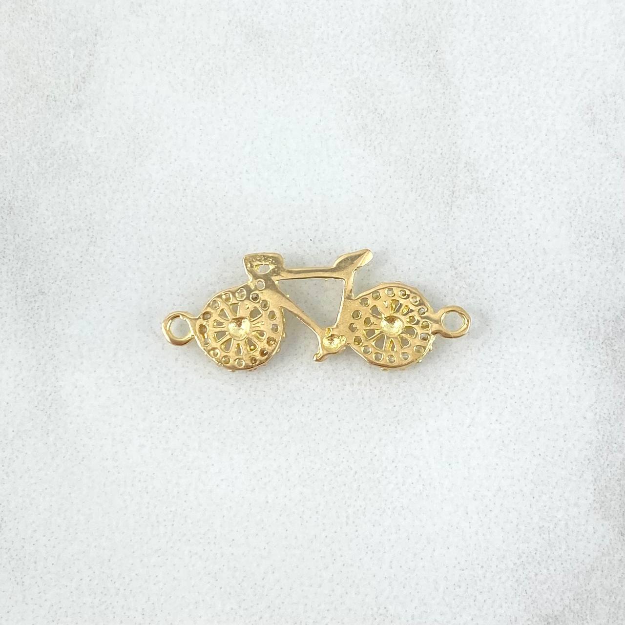 Charm Bicycle 1gr / 2.3cm / White Zircons Yellow Gold