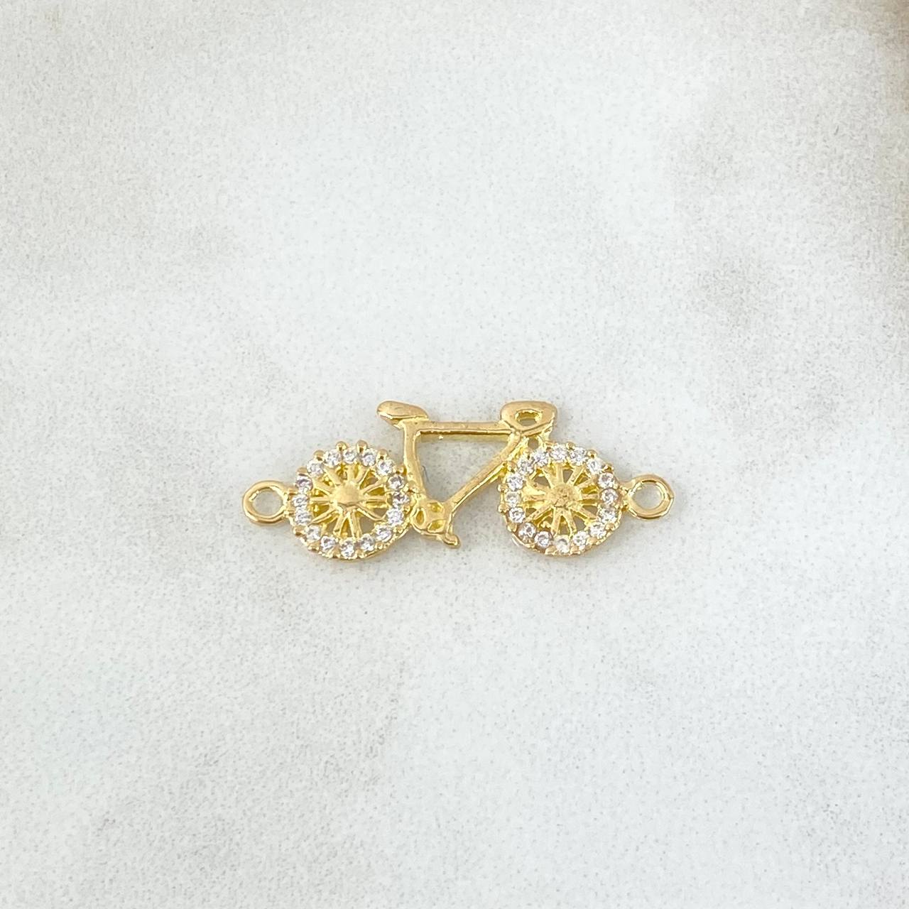 Charm Bicycle 1gr / 2.3cm / White Zircons Yellow Gold