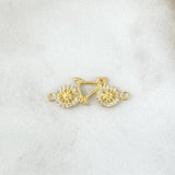 Charm Bicycle 1gr / 2.3cm / White Zircons Yellow Gold