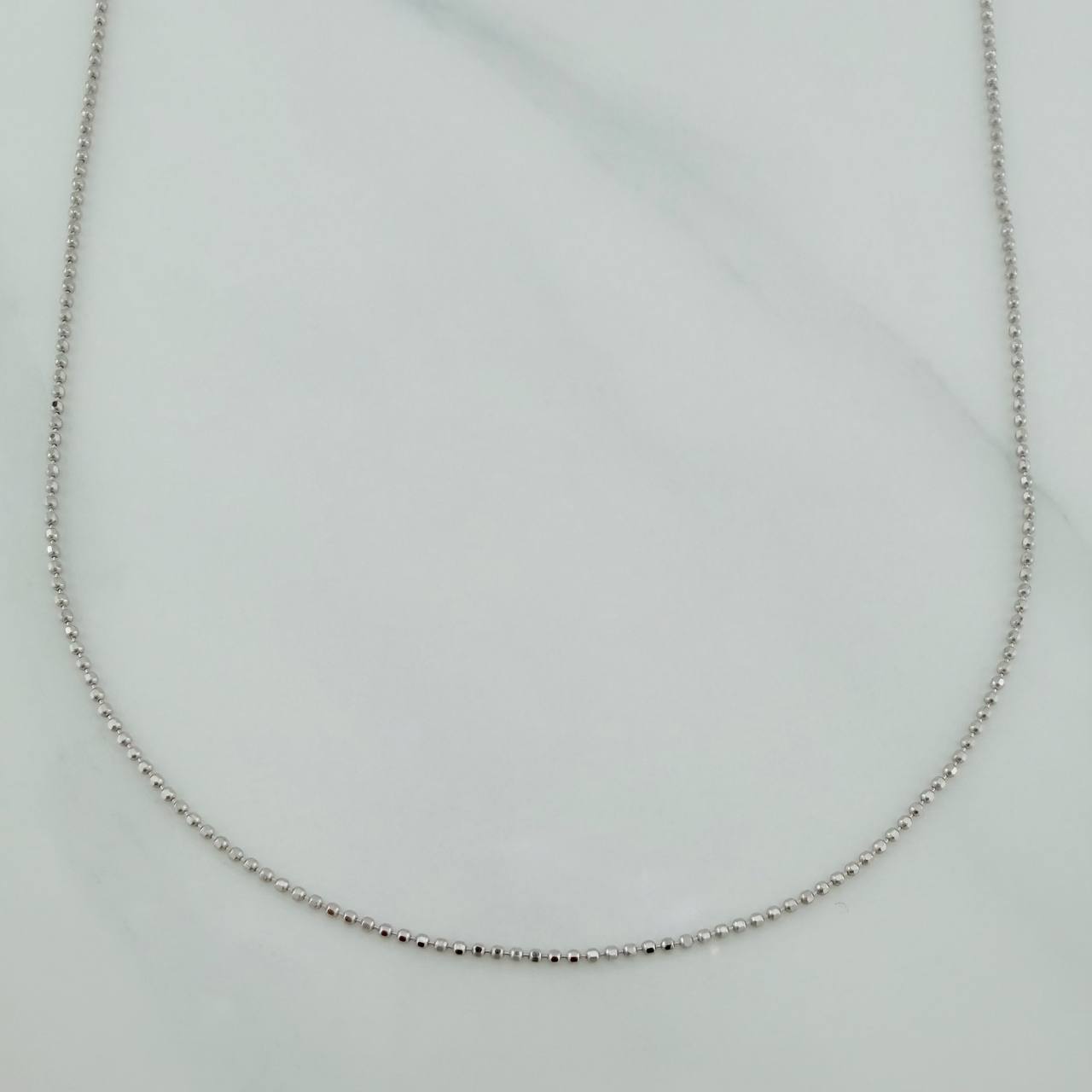 Cadena Militar 1.8gr / 44.7cm / 1mm Diamantada Oro Blanco +3 18K &