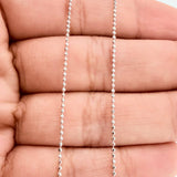 Cadena Militar 1.8gr / 44.7cm / 1mm Diamantada Oro Blanco +3 18K &