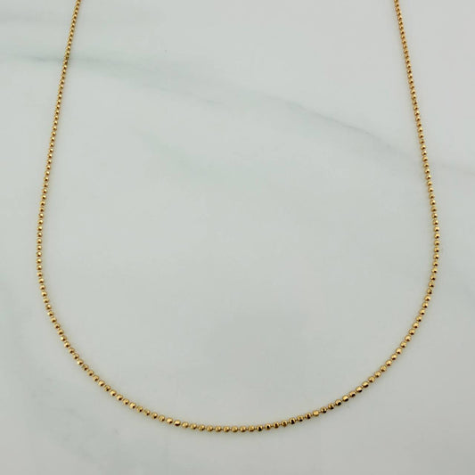 Cadena Militar 1.85gr / 17 3/4 in / 1mm Oro Amarillo +3 18K &