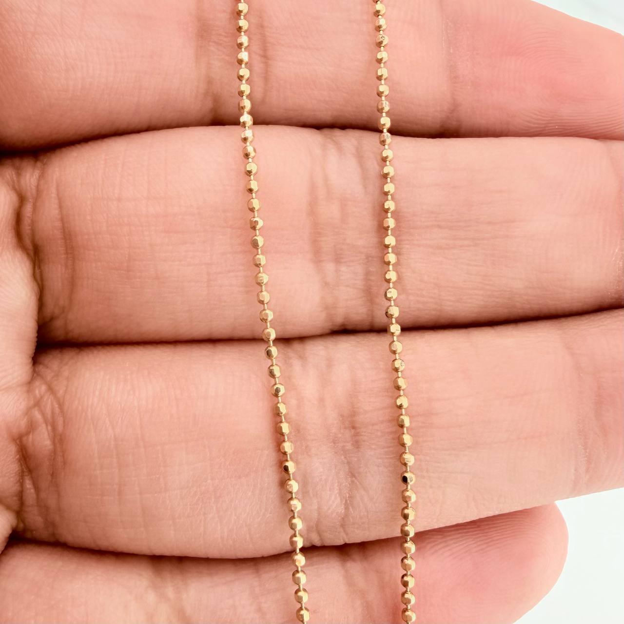 Cadena Militar 1.85gr / 17 3/4 in / 1mm Oro Amarillo +3 18K &