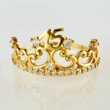 Anillo Corona 15´S 1.9gr / T7 3/4 / Oro Amarillo 18K ©