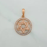 Dije Estrella De David 3.5gr / 1 1/4 in / Dos Oros Blanco Rosa 18K $