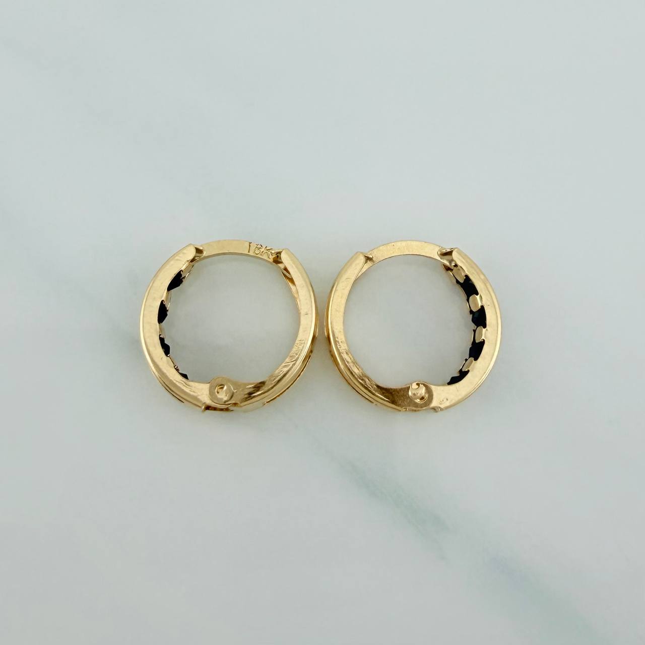 Candongas Carril 1.65gr / 1/2 in / Oro Amarillo 18K $