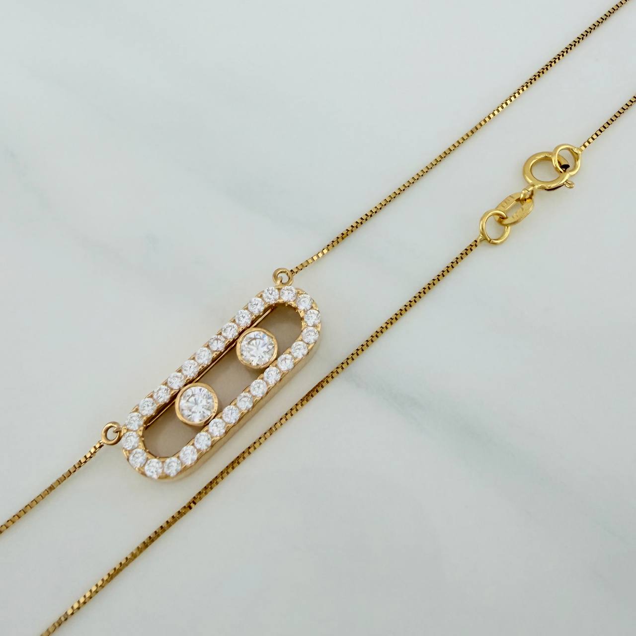 Cadena Veneciana MSK 3.4gr / 18 1/2 in / 0.6mm Oro Amarillo +4 18K $