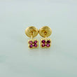 Stud Earrings Mini Clover 0.65 g / in / 3.68 mm Yellow Gold 18K