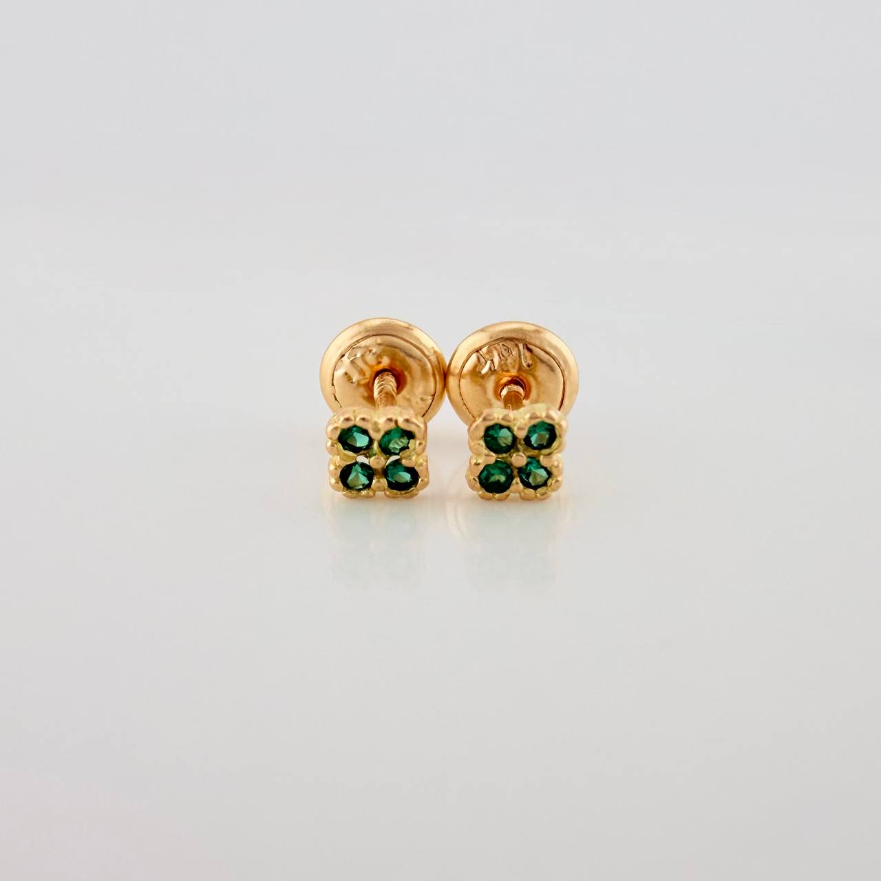 Stud Earrings Mini Clover 0.65 g / in / 3.75 mm Yellow Gold 18K