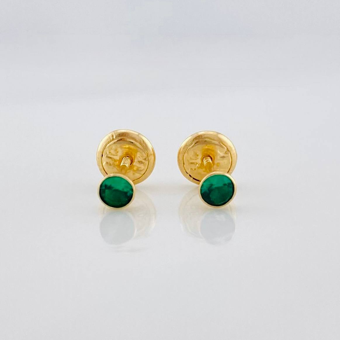 Stud Earrings Bezel 0.65 g / in / 4.39 mm Yellow Gold 18K