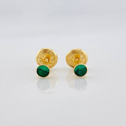 Stud Earrings Bezel 0.65 g / in / 4.39 mm Yellow Gold 18K