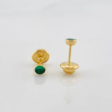 Stud Earrings Bezel 0.65 g / in / 4.39 mm Yellow Gold 18K