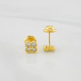 Stud Earrings Clover 1.15 g / in / 5.2 mm Yellow Gold 18K