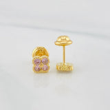 Stud Earrings Clover 1.15 g / in / 5.26 mm Yellow Gold 18K