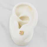 Stud Earrings Clover 1.15 g / in / 5.26 mm Yellow Gold 18K
