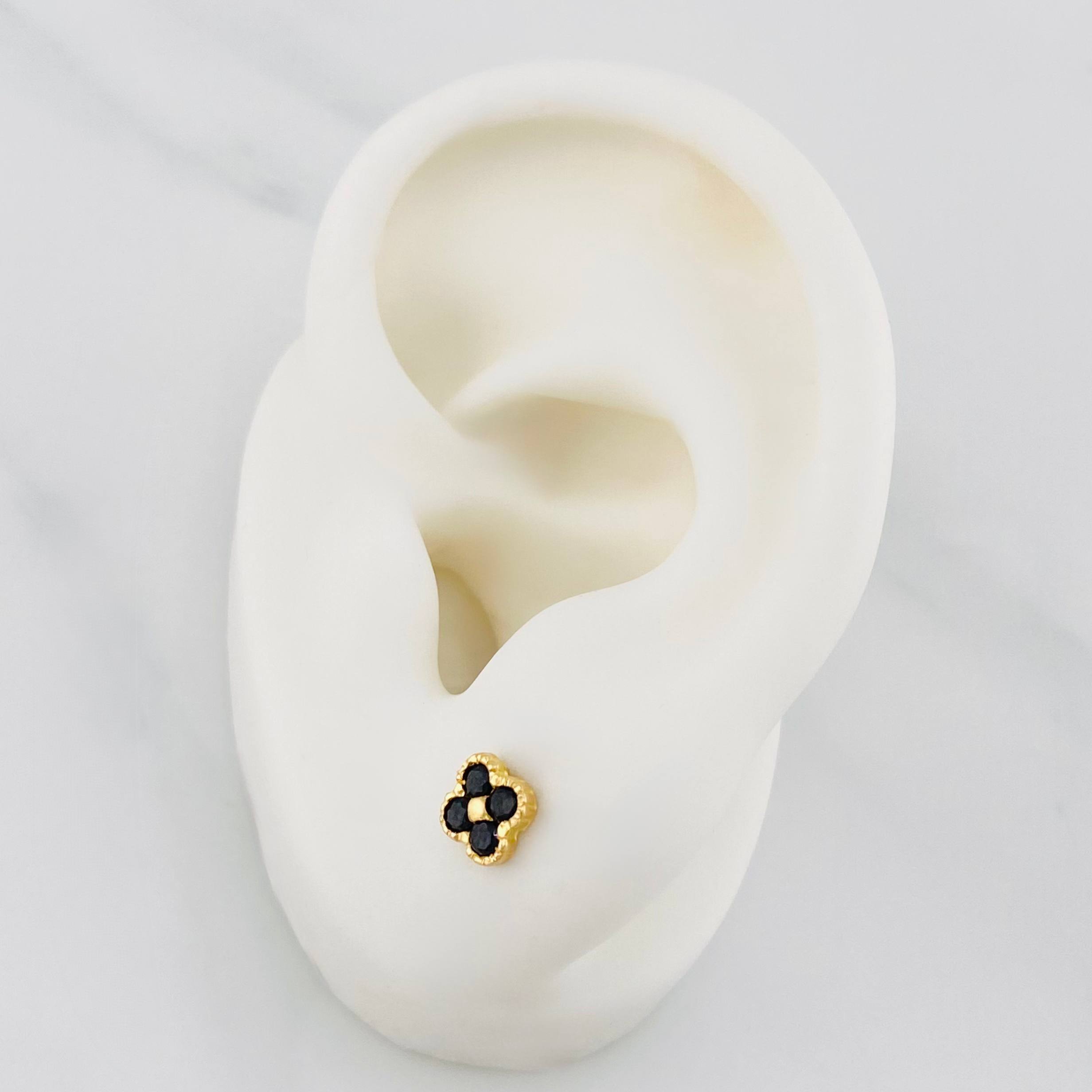 Clover Stud Earrings 1 g / in / 5.08 mm Yellow Gold 18K