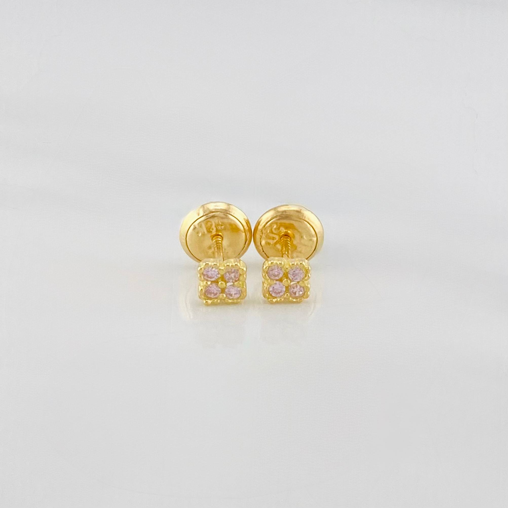 Stud Earrings Mini Clover 0.7 g / in / 3.8 mm Yellow Gold 18K