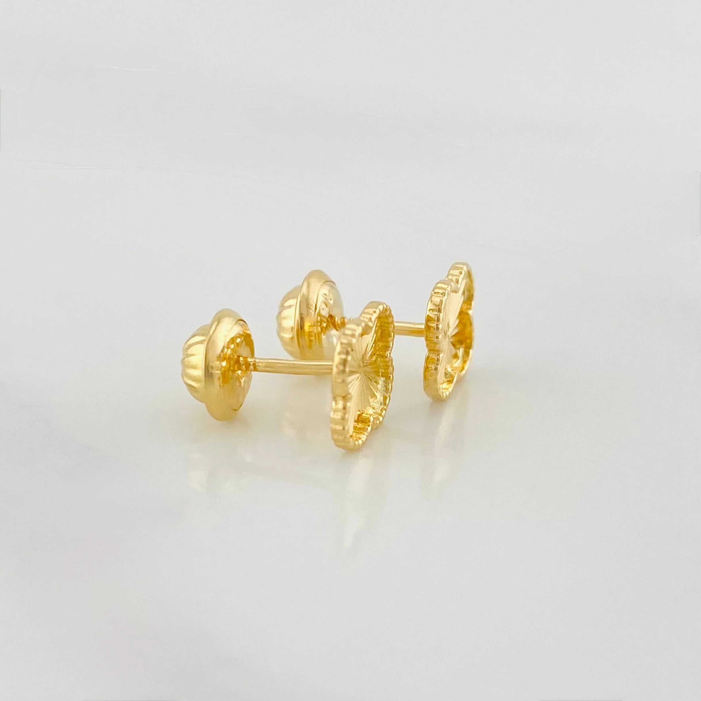 Topos Trebol Diamantado 0.95 g / in / 3 mm Oro Amarillo 18K