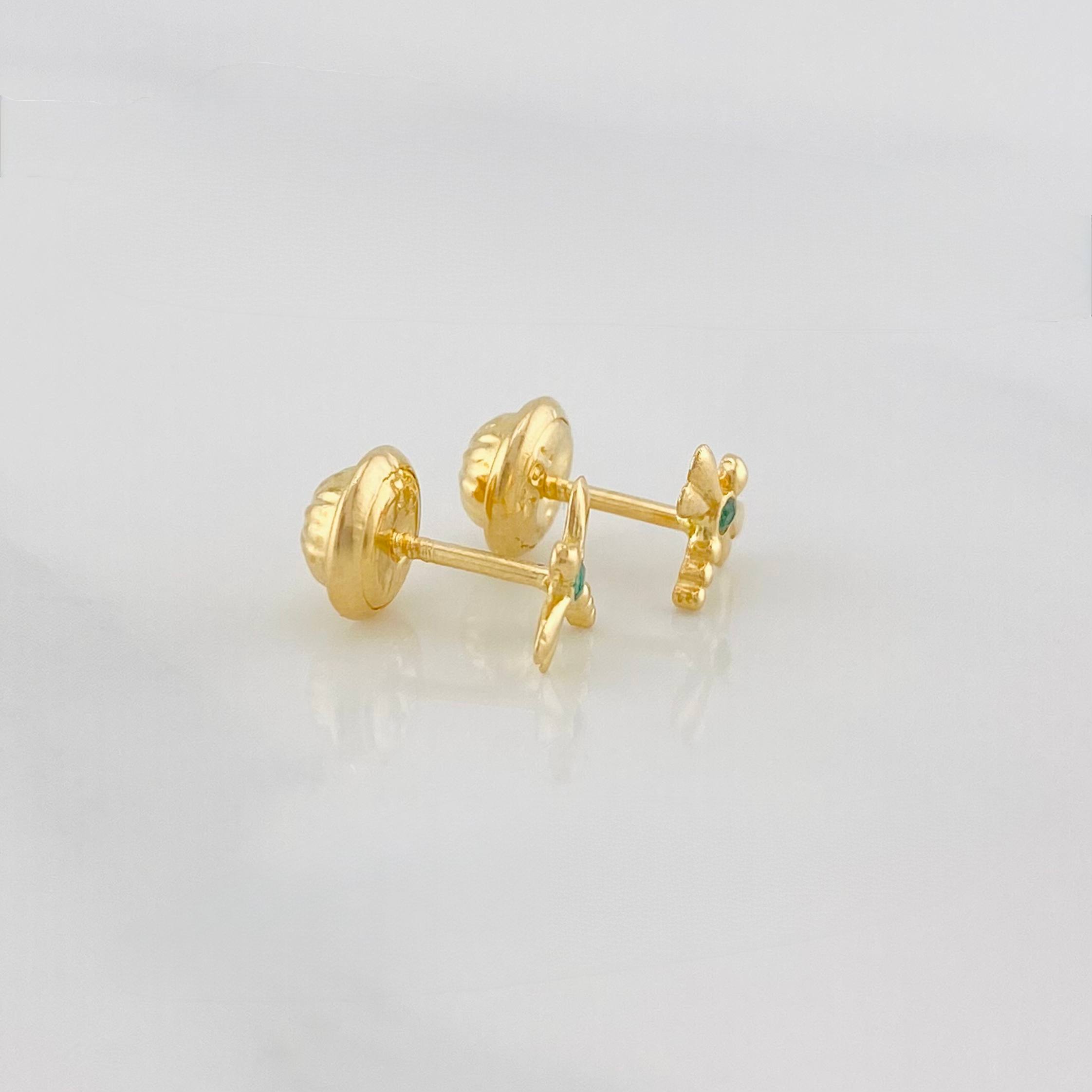 Stud Earrings Libelula 0.65 g / in / 5.52 mm Yellow Gold 18K