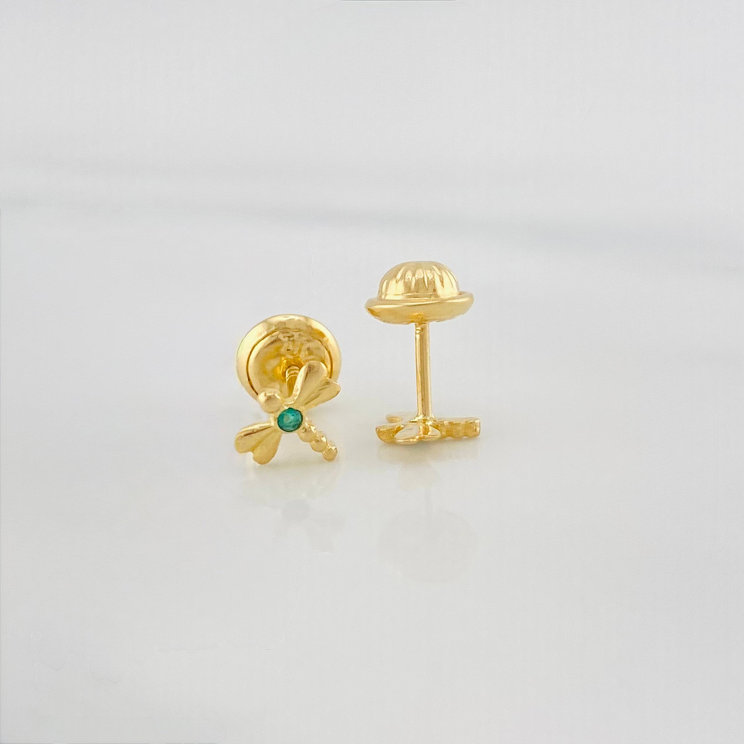 Stud Earrings Libelula 0.65 g / in / 5.52 mm Yellow Gold 18K