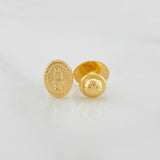 Stud Earrings Virgen Guadalupe 0.65 g / in / 8.13 mm Yellow Gold 18K