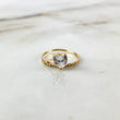 Solitaire Ring Heart Line 1.65gr / Size 6 1/2 / White Zircons Yellow Gold