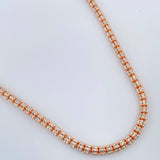 Cadena Ice 20.75gr / 24 in / 3.2mm Dos Oros Blanco Rosa +4 14K Italy %