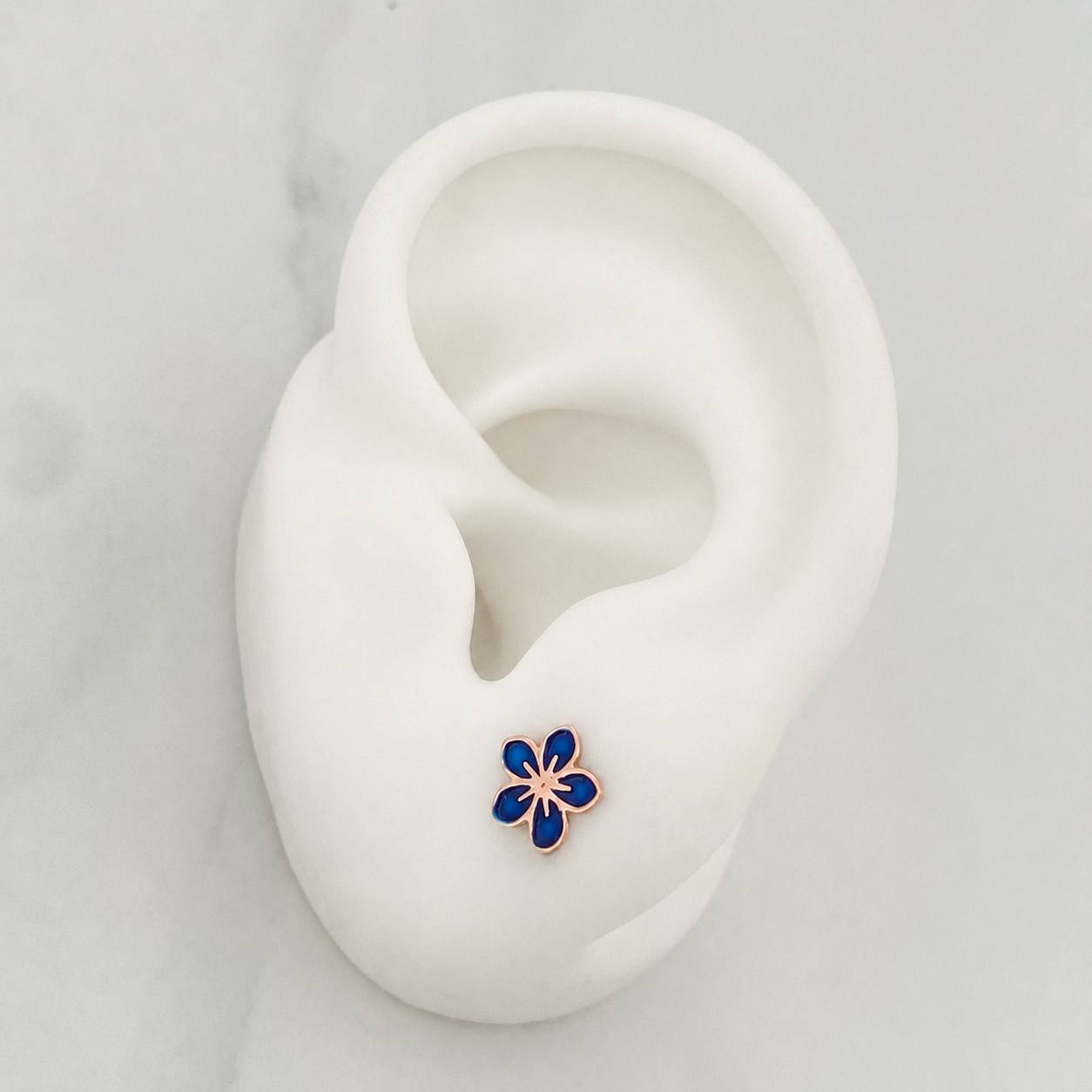 Stud Earrings Flower 0.65 g / in / 7.6 mm Rose Gold 18K