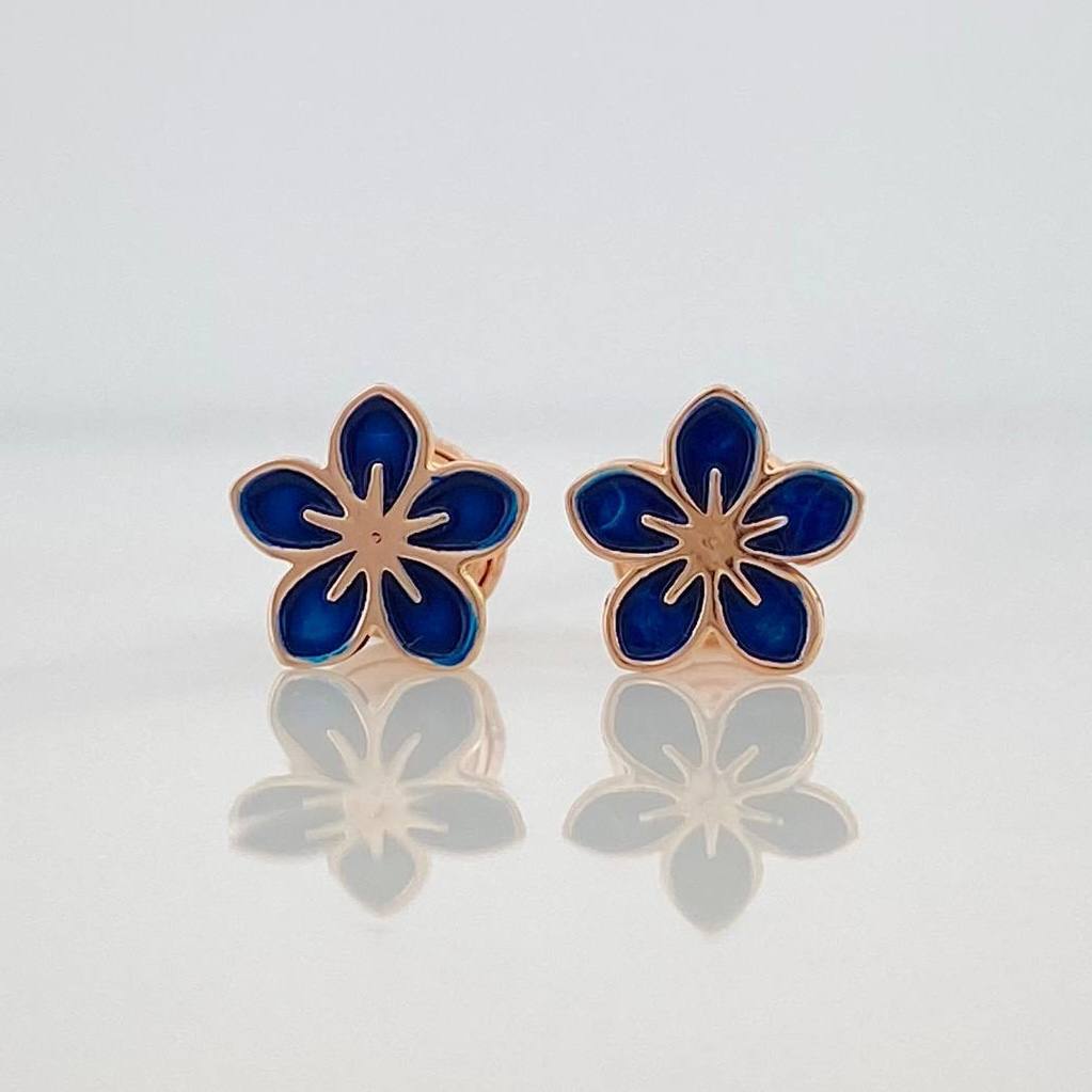 Stud Earrings Flower 0.65 g / in / 7.6 mm Rose Gold 18K