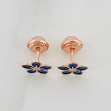 Stud Earrings Flower 0.65 g / in / 7.6 mm Rose Gold 18K