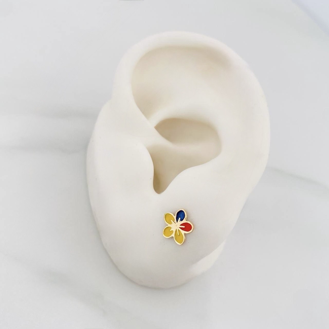 Topos Flor Tricolor 0.7 g / in / 7.4 mm Oro Rosa 18K