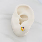 Topos Flor Tricolor 0.7 g / in / 7.4 mm Oro Rosa 18K