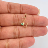 Dije Figura Fonendoscopio Esmeralda 07Pts 0.4gr / 3/4 in / Oro Amarillo 18K %