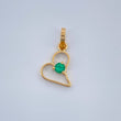 Dije Figura Corazón Esmeralda 0.4gr / 1/2 in / Oro Amarillo 18K %