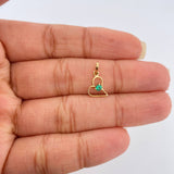 Dije Figura Corazón Esmeralda 0.4gr / 1/2 in / Oro Amarillo 18K %