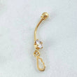 Navel Piercing Wing 0.55gr / 2.5cm / Special Pearl 18K Gold