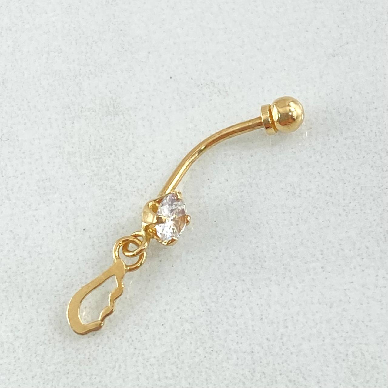 Navel Piercing Wing 0.55gr / 2.5cm / Special Pearl 18K Gold