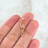 Navel Piercing Wing 0.55gr / 2.5cm / Special Pearl 18K Gold