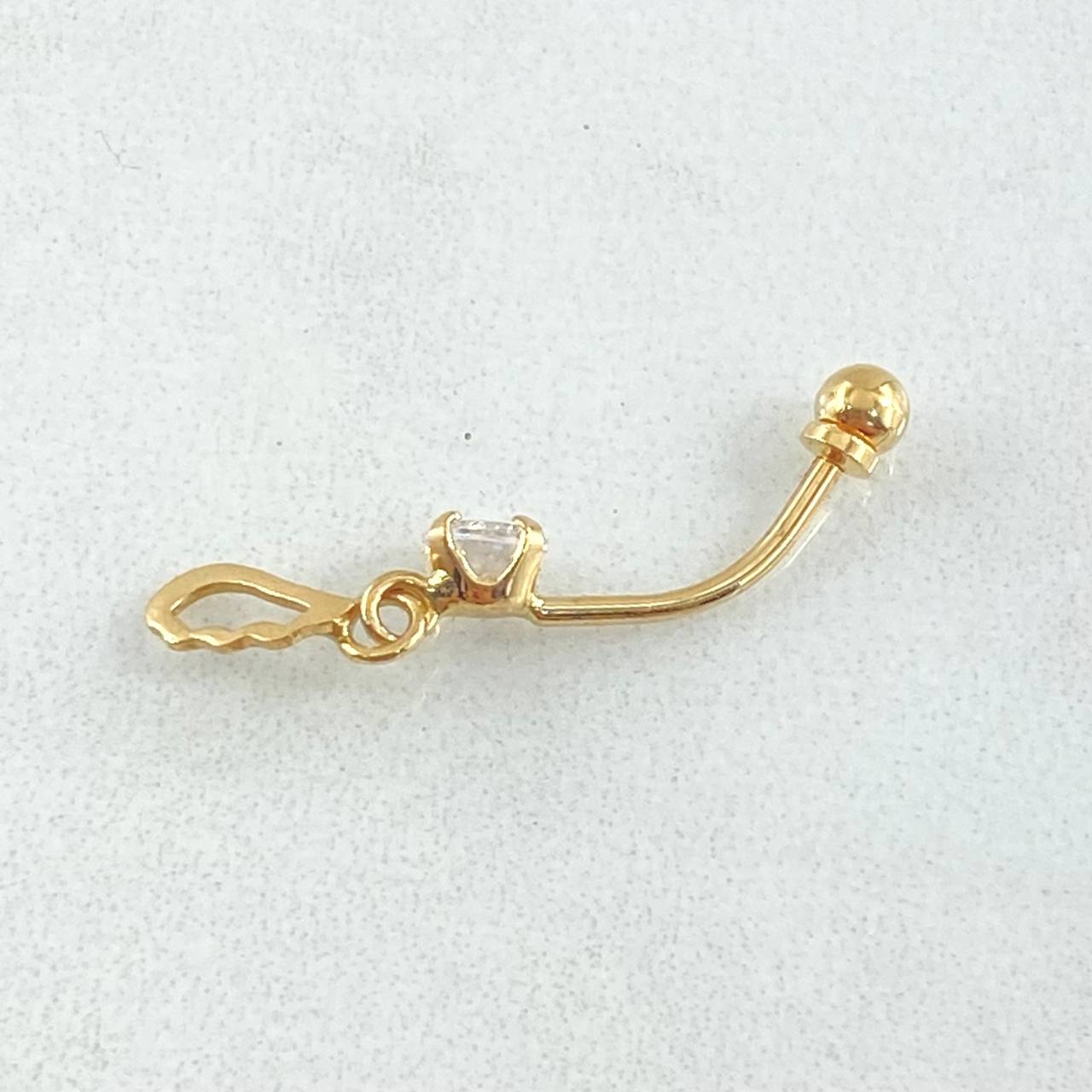 Navel Piercing Wing 0.55gr / 2.5cm / Special Pearl 18K Gold