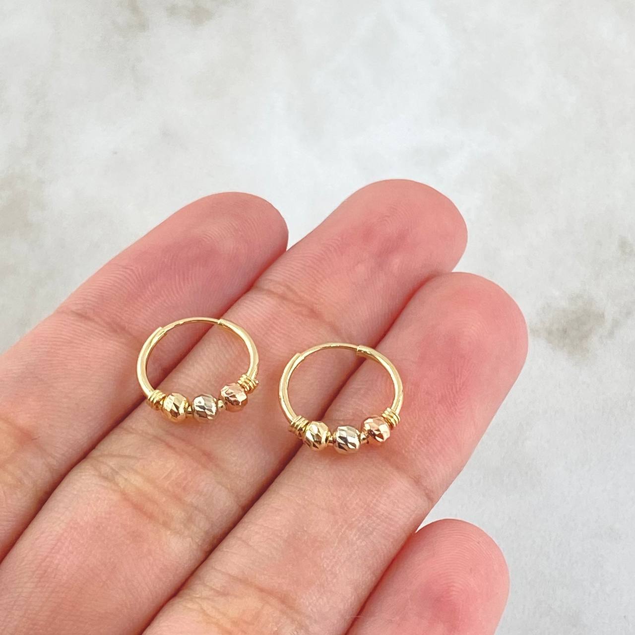 Hoop Earrings Trio 1.05gr / 1/2 in / Three 18K Gold