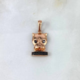 Pendant Panther Face 4.9gr / 3cm / Black Zircons Rose Gold